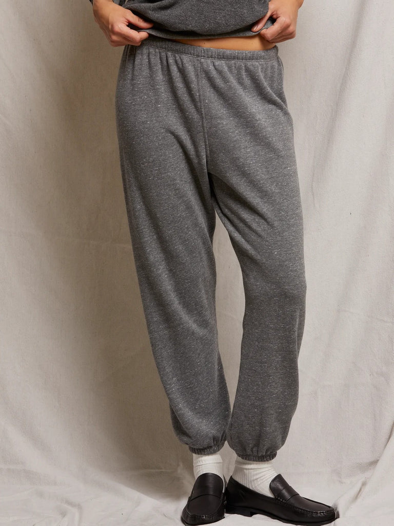 Stevie Sweatpants - Dark Heather Gray - Perfect White Tee