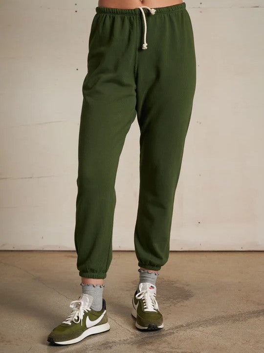 Johnny french terry sweatpants - Fern Green - Perfect White Tee