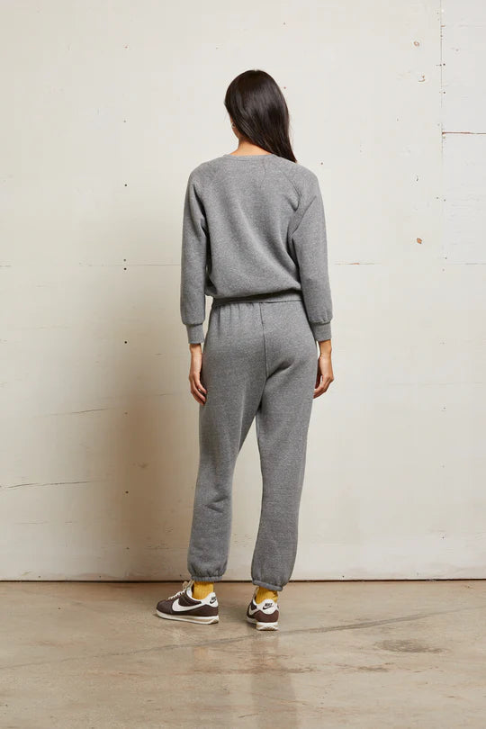 Stevie Sweatpants - Dark Heather Gray - Perfect White Tee