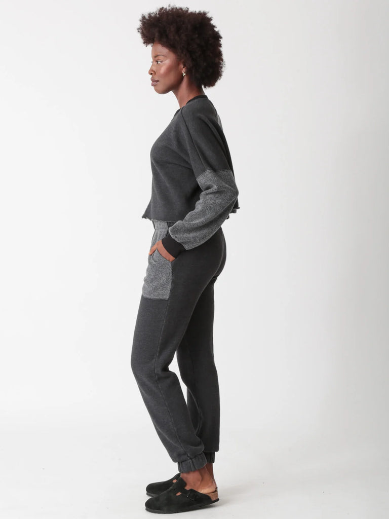 Hayden Sherpa Sweatpants - Onyx Black -  by Electric Rose