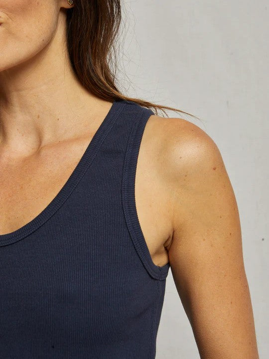 Blondie Tank - Navy - Perfect White Tee