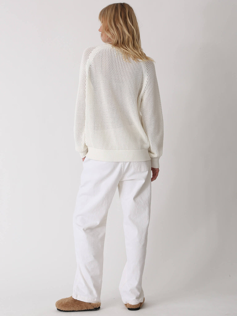 Chloe Cotton Sweater - Whisper White - by Electric Rose