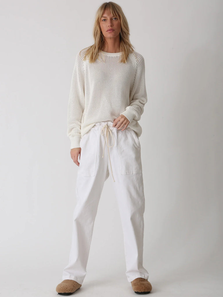 Chloe Cotton Sweater - Whisper White - by Electric Rose