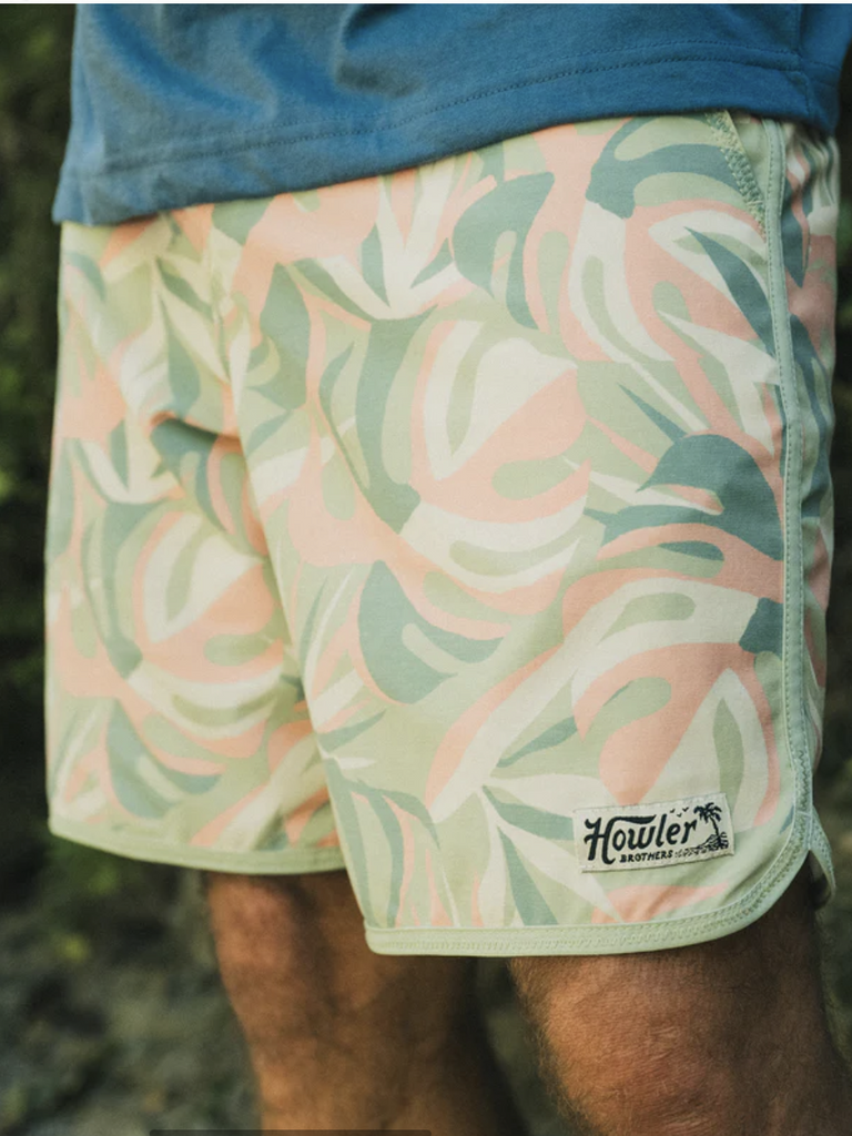 Bruja Boardshorts - Monstera Mash Sherbert - Howler Bros