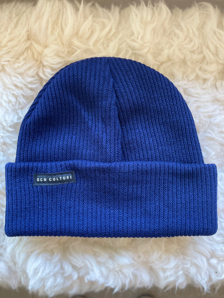 OCN Wide Slouch Cuff Beanie - Bright Blue