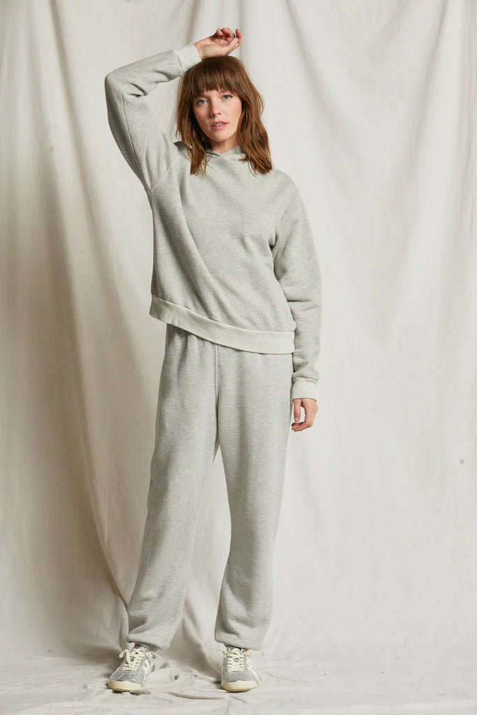 Toni French Terry Jogger Sweatpants - Heather Gray - Perfect White Tee