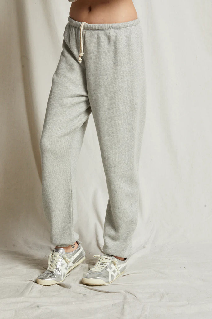 Toni French Terry Jogger Sweatpants - Heather Gray - Perfect White Tee