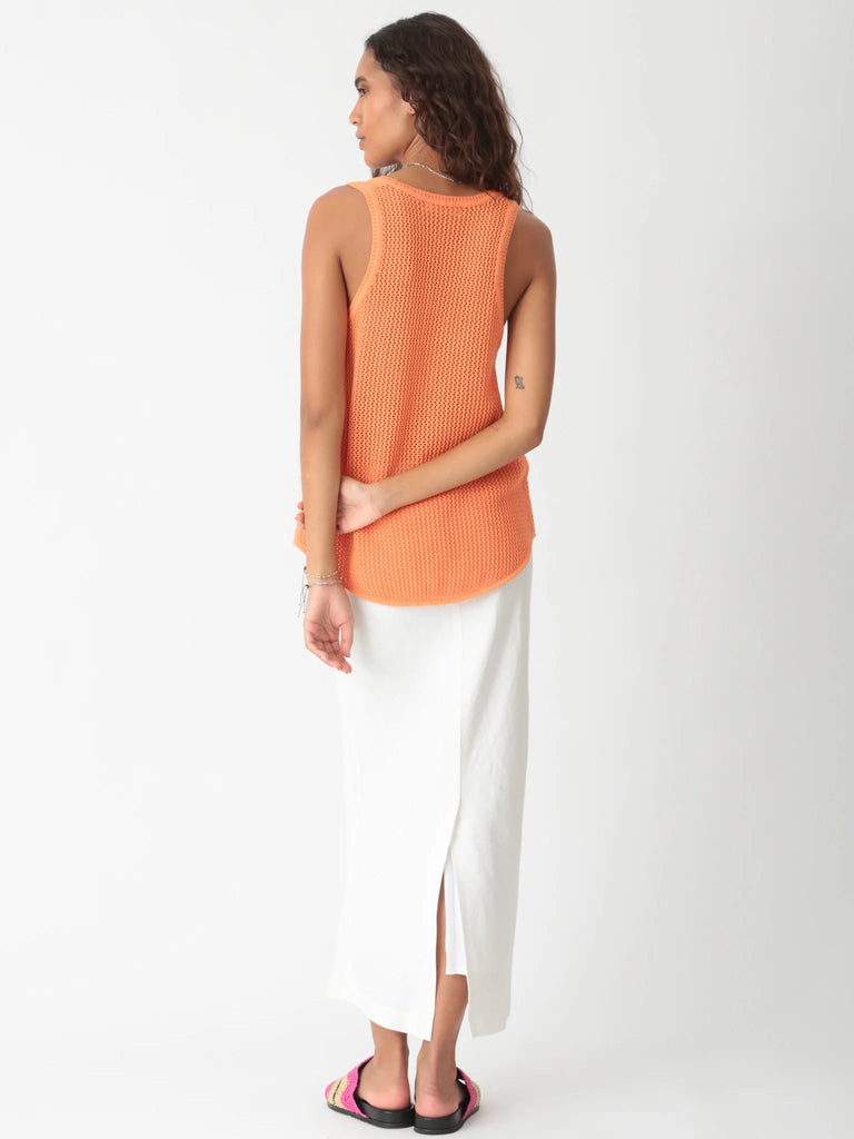 Jayson Cotton Sweater Tank - Tangerine - by Electric Rose