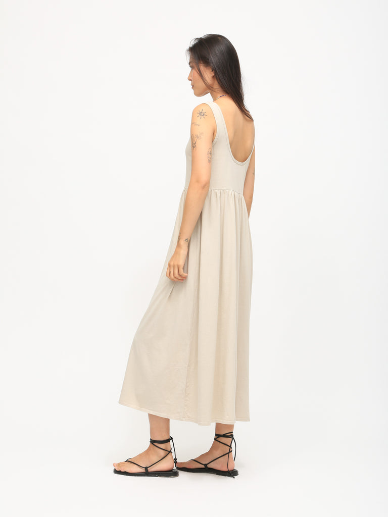 Isabel Dress - Stone / Electric & Rose