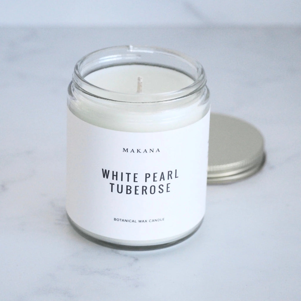 White Pearl Tuberose - Modern Apothecary Jar Candle - Makana