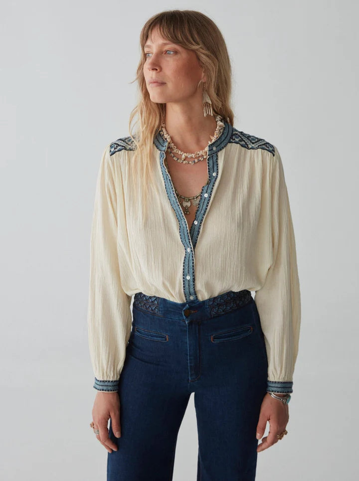 Beth Blouse - Wandering Sapphire - by Maison Hotel