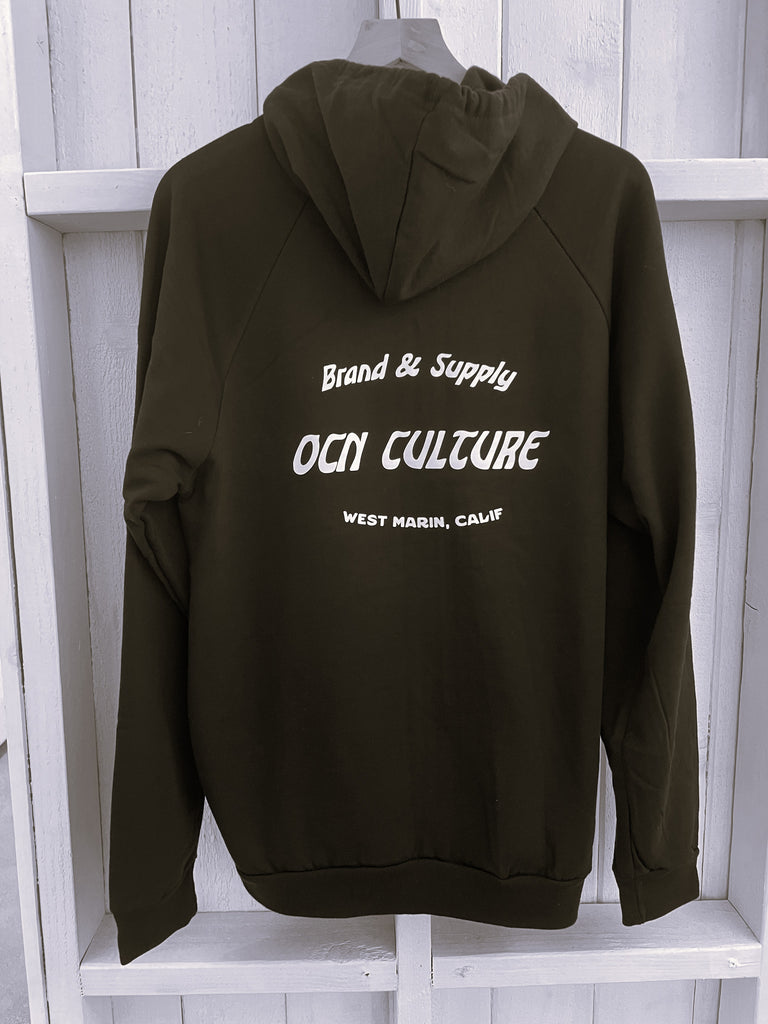 Organic Zip Up Hoodie Sweatshirt - MOTO SERIES - (UNISEX) - Black Sand / OCN Culture