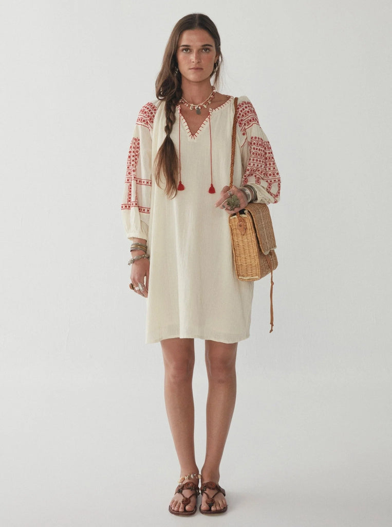 Guadalupe Tunic Dress - Oaxaca Rojo - by Maison Hotel