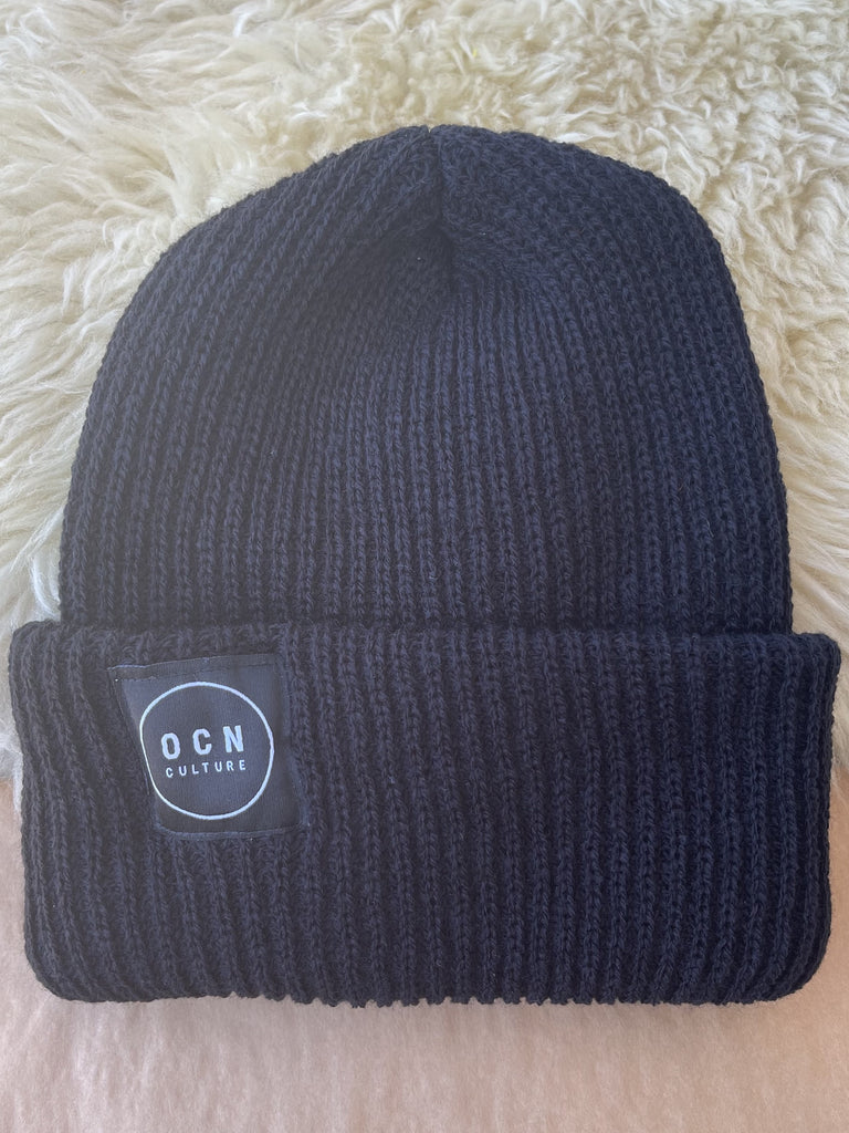 OCN Rolled Cuff Beanie - Black