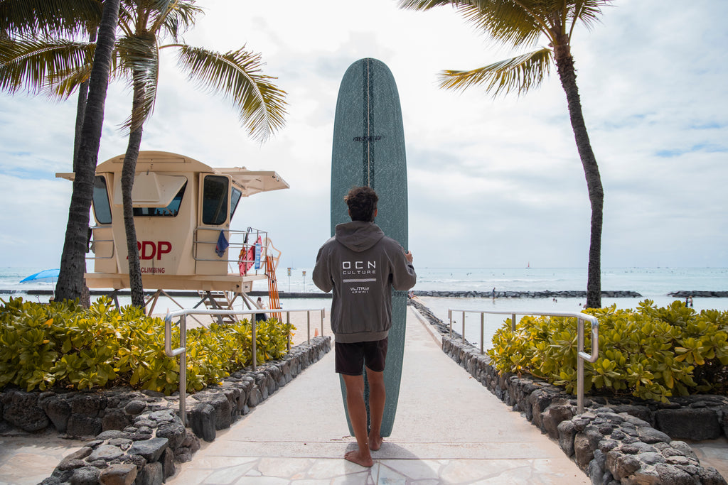 JTR “Hawaii” Organic Hoodie Sweatshirt (UNISEX) - Driftwood Brown / OCN CULTURE