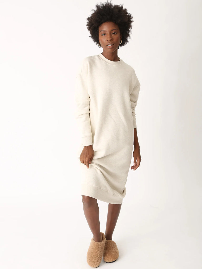 Sawyer Sweatshirt Dress - Oatmeal Heather - by Electric & Rose