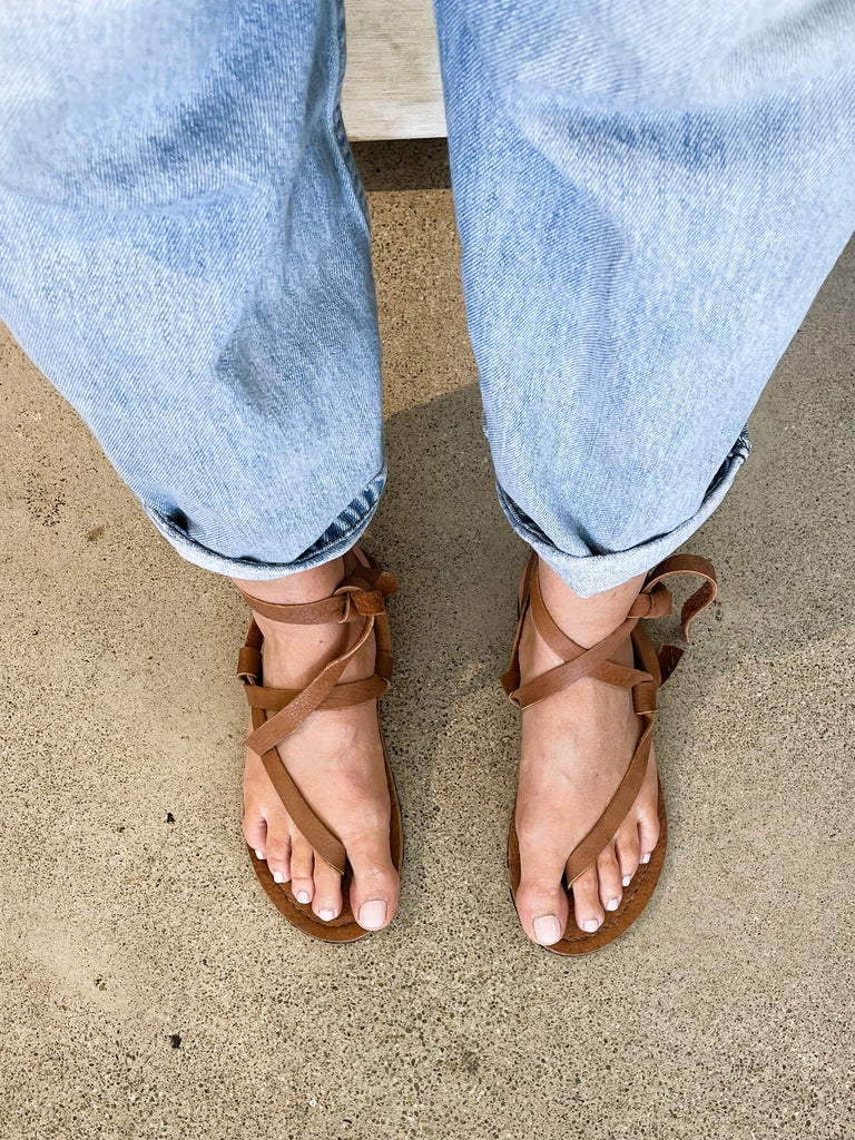 WOMEN'S LEATHER SLIDE SANDAL "TARA" - HEATHERMARIE HEATON