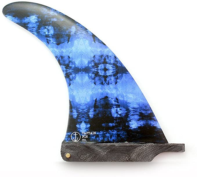 Kassia Meador Tie Dye Longboard Fin Blue Art 7.5"